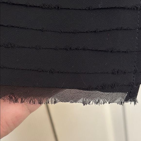 FLEUR WOOD ANTHROPOLOGIE Size 6 Black Tencel Blazer Strata Jacket Tuxedo Chiffon - Picture 6 of 10